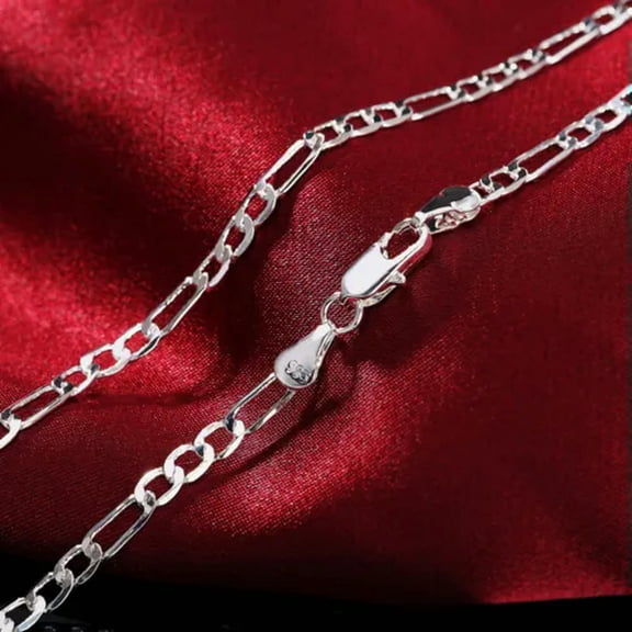 QQTDFG Wholesale 4MM 925Sterling Solid Silver Chain Women Men Necklace 16-30 inch-28-3-1