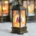 thumbnail image 1 of Labymos Retro Wind Lamp Christmas Printing Pattern Home Night Light Christmas Desktop Decoration (Large bronze, 1 of 8