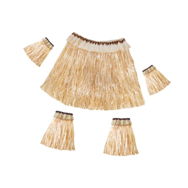 Conjunto de falda de hierba elegante hawaiana Accesorio versátil para presentaciones en el escenario Resistente Talla S