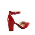 thumbnail image 2 of Songful-6 Women's Pointed Toe Ankle Strap Buckle Chunky High Heels Sandals Shoes, 2 of 2