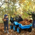 thumbnail image 6 of Luku 12V 3 in 1 Kids Ride on Excavator & Tractor with Detachable Trailer for Boys Girls, Blue, 6 of 7