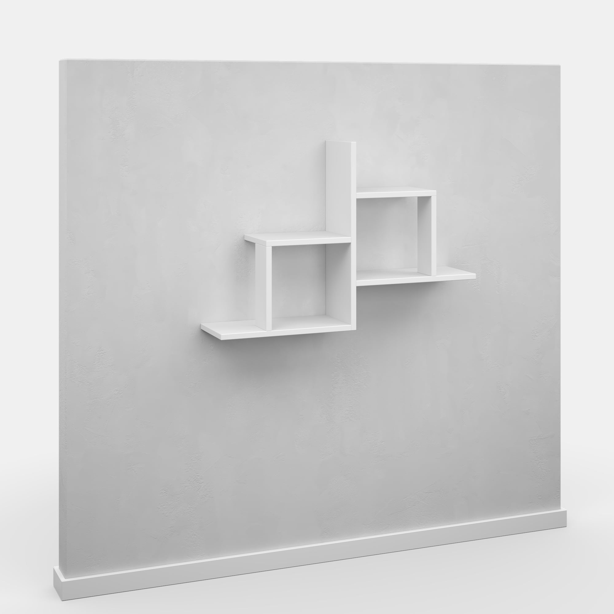Ada Home Decor Furniture 33.86" 2 Tier White Webb Modern Wall Shelf