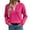 Hot Pink, variant on Cute Sweater Women Elegant Lace Trim V Neck Knitted Long Sleeve Cropped Cozy Sweaters Black