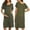 Army Green, variant on Womens, Nightgown Nightshirt, Short sleeve, Labor & Delivery Maternity button down nursing Gown for breastfeeding