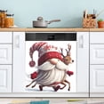 thumbnail image 5 of Ryvnso Gnome Reindeer Running Dishwasher Magnetic Refrigerator Magnet Cover Kitchen Home Decorative 23"x26", 5 of 6