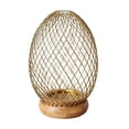thumbnail image 2 of VAIFTILNO Stylish Candle Holder, 6.3in Clean Iron Cage Candle Stand Aroma Lamp Decor with Elongated Lampshade, Wood Base, for Tabletop, Home (Gold), 2 of 7
