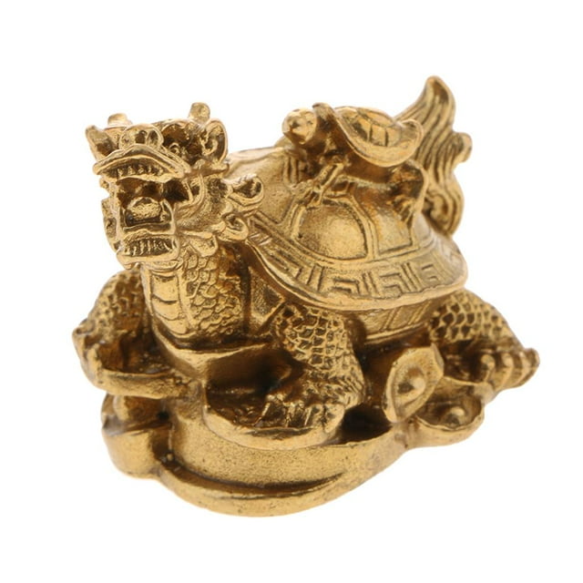 Statue en Cuivre Feng Shui Richesse Prospérité Pièces Anciennes - Turtle, Tel Que Décrit