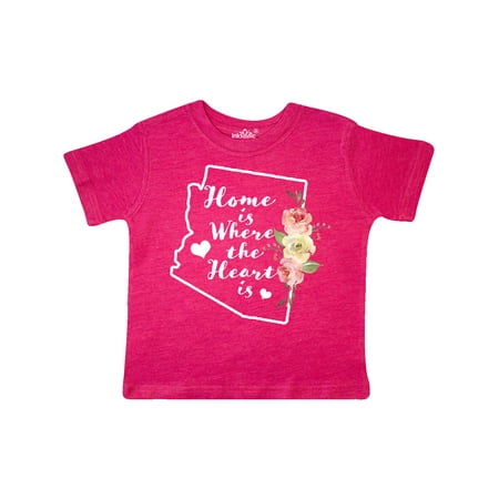 

Inktastic Arizona Home is Where the Heart is with Watercolor Floral Gift Toddler Boy or Toddler Girl T-Shirt