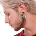 thumbnail image 2 of Ear Weight Hangers Abalone Shell Inlaid Keyhole Tunnels Plugs black anodized, 2 of 2