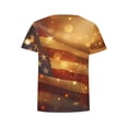 thumbnail image 4 of GERsome Women's 4th of July Short-Sleeve Crewneck T-Shirt American Flag Patriotic Tops USA Flag Stars Stripes Loose Fit Summer Tee S-5XL, 4 of 5