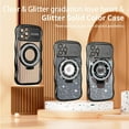thumbnail image 2 of Dteck for iPhone 13 Pro Case with Camera Lens Protector, Love Heart with Rotating Ring Holder Stand Sparkly Phone Case for iPhone 13 Pro,Black, 2 of 5