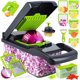 thumbnail image 2 of Picadora de verduras, picadora de cebolla profesional, picadora de alimentos multifuncional 14 en 1, cortadora de verduras de cocina, picadora de verduras con 8 cuchillas, picadora de zanahoria con co, 2 of 3