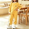 thumbnail image 2 of Acaics Girls' 2 Piece Ribbed Tracksuit Set: Color Block Crew Neck Long Sleeve Cuffed Jogger Outfit, Soft Daily Loungewear for Girls Ages 6 Months–6, 2 of 7