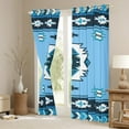 thumbnail image 3 of Manfei Retro Boho Aztec Black Out Curtains,bohemian Exotic Style Curtains Pack of 2 (42x63 Each),White Blue Bedroom Curtains For Boys Kids,Luxury Bedroom Decor, 3 of 6