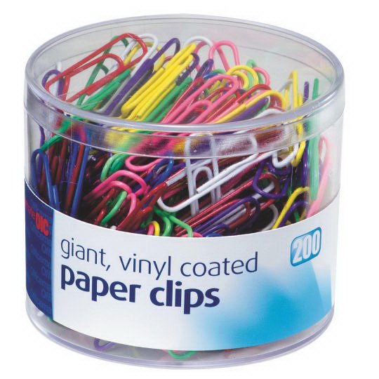 Giant Colored Vinyl Coated Paper Clips