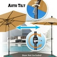thumbnail image 5 of Sunny 9 Ft Outdoor Table Aluminum Patio Umbrella with Auto Tilt and Crank, With Sunbrella Cover , Alu. 8 Ribs--Wheat Color, 5 of 9