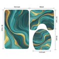 thumbnail image 3 of Teal Gold Marble Pattern Bathroom Rugs Sets 3 Piece,Toilet Cover Set,Absorbent Non Slip Bathroom Mats Sets with U-Shaped Contour Rug Toilet Rug Set, 3 of 5