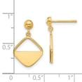 thumbnail image 2 of 14k Solid Yellow Gold Polished Contemporary Dangle Post Earrings 19.6x12.7mm Wide Dangle Earring for Women, 2 of 2