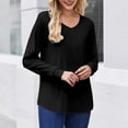 thumbnail image 5 of Black**Friday on Sale ChaoHeng Fleece Pullover Women Women's Solid Color V-Neck Pullover Sweater,Fashion Loose Top for Fall Winter, 5 of 7