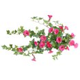 thumbnail image 3 of Trompeta artificial Guirnalda de flores Simulación de vid floral Colgante de pared Flor falsa de plástico, Rosa roja Noticed HA8323-01B, 3 of 6