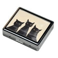 thumbnail image 4 of Three Cats 7 Days Chromed Shiny Silver Pill Organizer with Mirror Inside Has 8 Separate Compartments Rectangle Cute Travel Pill Organizer for Purse 7 Days Pill Box Pill Case, 4 of 6