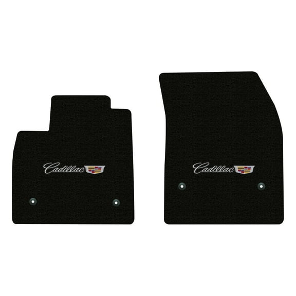 Lloyd Mats LogoMat Custom-Fit 2PC Carpet Floor Mats for 2023-2024 Cadillac LYRIQ, Charcoal