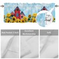 thumbnail image 4 of Curtain Valance for Windows, Farm Yellow Sunflower Leaves Kitchen Valances Rod Pocket Short Curtains, Farmhouse Barn Stars Window Valance for Bedroom Bathroom Living room 54x18in, 4 of 9