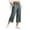 Gray, variant on Womens Wide Leg Cropped Capri Pants Elastic High Waist Casual Pants Travel Loose Summer Pants with Pockets