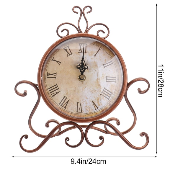 OUNONA 1Pc Retro Table Clock with Quiet Accurate Movement and Antique Design
