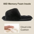 thumbnail image 6 of LongBay Women's Fuzzy Faux Fur Memory Foam Cozy Flat Spa Slide Slippers Comfy Open Toe Slip On House Shoes Sandals, 6 of 6