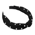 thumbnail image 5 of Unique Bargains 1 Pcs Hairband for Women Satin Knotted Pearl Headband Black 1.1 Inch Wide, 5 of 7