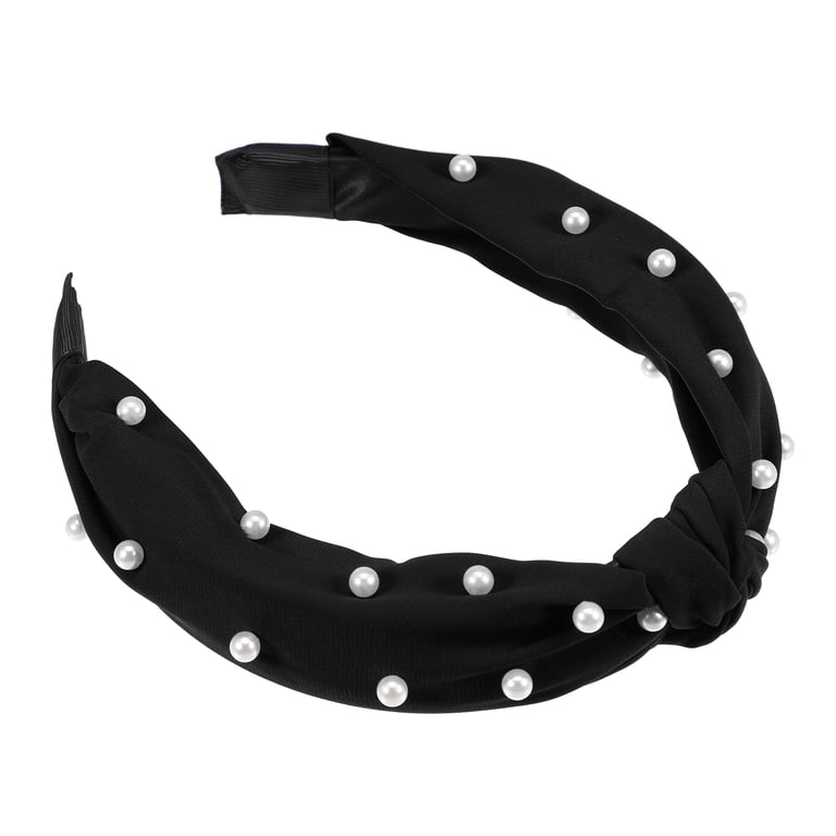 Unique Bargains 1 Pcs Hairband for Women Satin Knotted Pearl  display picture 2