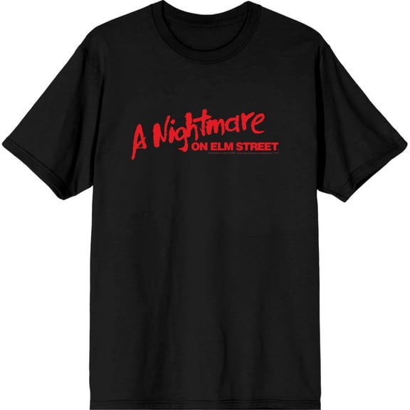 A Nightmare On Elm Street Logo Men's Black Crew Neck Short Sleeve Tee-Medium