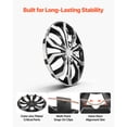 thumbnail image 5 of KFFKFF 15-Inch Set of 4 Wheel Covers, Snap-On Rim Caps for R15 Size Tires, Universal 10-Spoke ABS Hubcaps for Various Car Models, Silver/Black, 5 of 9