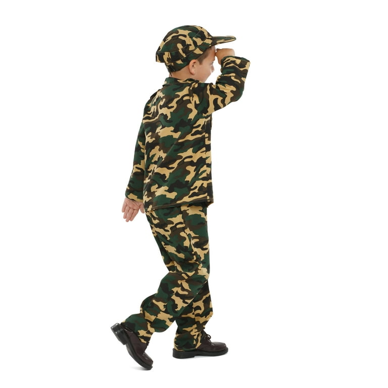 Dress-Up-America Army Costume For Kids- Soldier Costume For Boys and Girls  Medium 