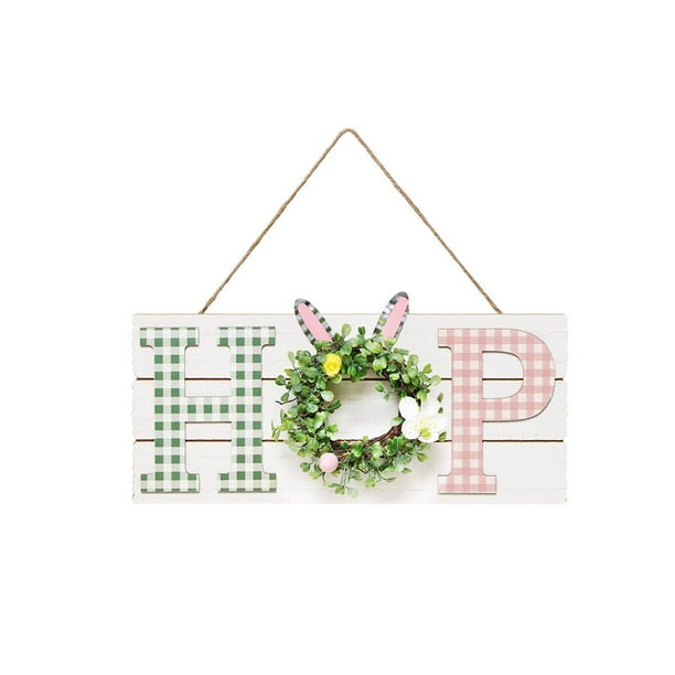 Matsuzay Cartel de de Pascua, accesorio de placa de puerta, colgantes de vacaciones, decoración colgante de para puerta delantera Kits de decoración para fiestas