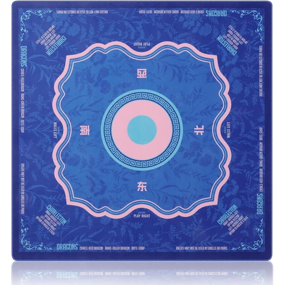 Monet Garden Mahjong Mat 31.5" x 31.5", Non-Slip Rubber Base & Soft Plush Surface, Elegant Floral Game Table Cover for American Mahjong, Bridge & Board Games, Noise Reducing