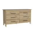 thumbnail image 1 of FM FURNITURE Luxor Commode Double à 6 Tiroirs en Bois d'Ingénierie en Chêne Clair/blanc, 1 of 9