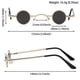 thumbnail image 4 of Vintage Rock Punk Man Sunglasses Classic Small Round Sunglasses Women Wide Bridge Metal Frame Black lens Driving Eyewear, 4 of 4