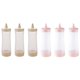 thumbnail image 1 of botellas de condimentos con boquilla exprimible, recipientes para salsa de ketchup y mostaza para condimentos de cocina, beige y rosa, 1 of 8