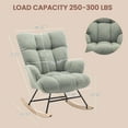 thumbnail image 3 of Nursery Rocking Chair, Upholstered Glider Rocker with High Backrest, Comfortable Stylish Accent Armchair with Padded Seat, Green, 3 of 8