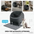 thumbnail image 6 of 3.43 Gal Extra Large Gray Self Cleaning Cat Litter Box, 2.4G Wifi Automatic Kitty Litter Boxes, Double Odor Removal Safety Protection With App Control, Contain 1 Rolls Liners Bags, 1 Cat Litter Mat, 6 of 11