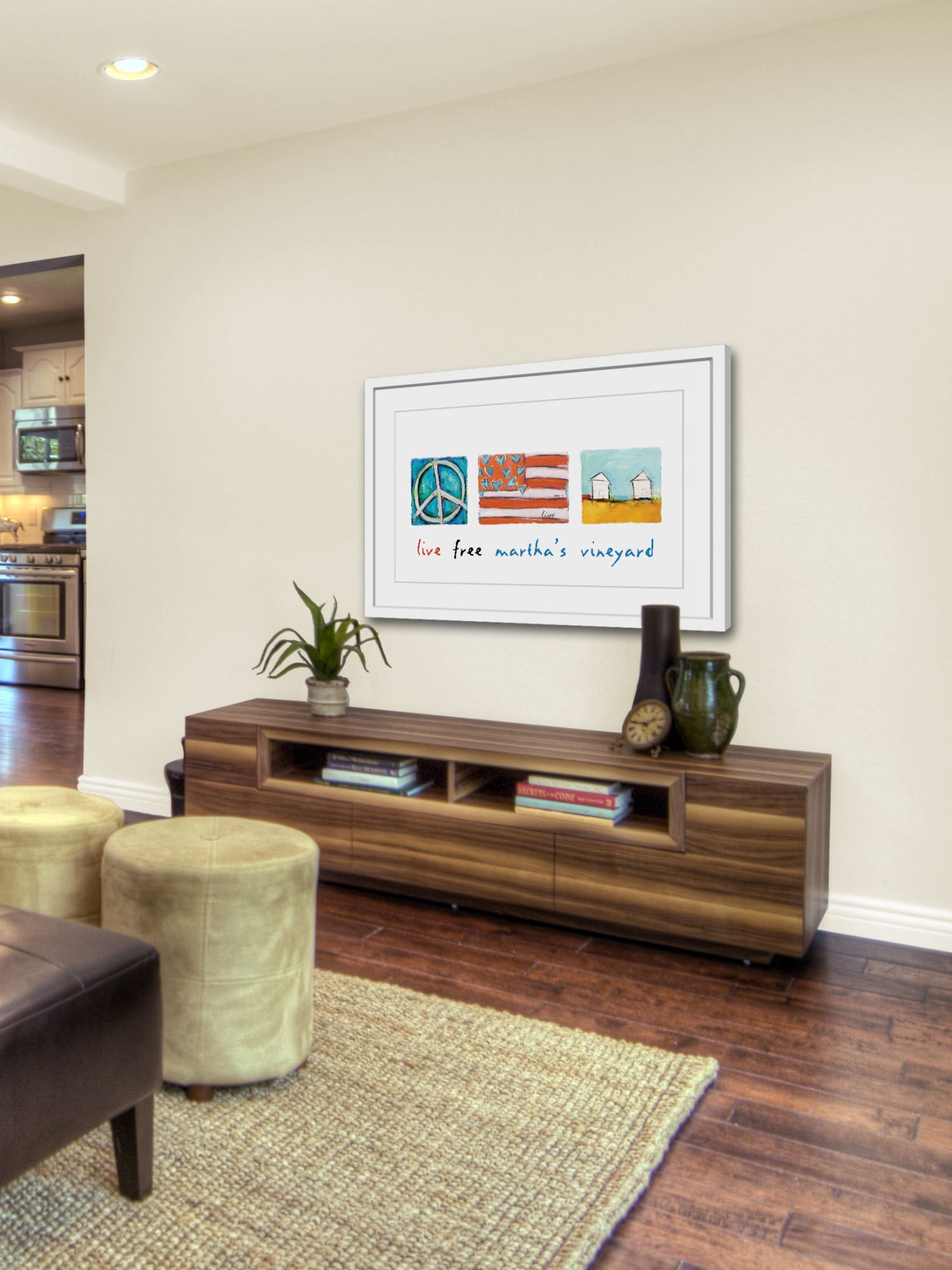Marmont Hill "Live Free Martha's Vineyard" by Tori Campisi Painting Print in Frame