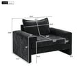 thumbnail image 2 of Harper & Bright Designs Oversized Chenille Single Sofa Chair, Accent Chair with Wide and Deep Seat, Upholstered Comfy Armchair with Wide Armrests for Living Room, Black, 2 of 16
