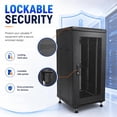 thumbnail image 5 of 18U Server Rack Cabinet 19 Inch Enclosed Network Rack with Wheels | 18U 19 Inch Server Rack Cabinet with Adjustable Rails, Lockable Mesh Door, Cable Management, Shelf and 992 Lbs Capacity, 5 of 8