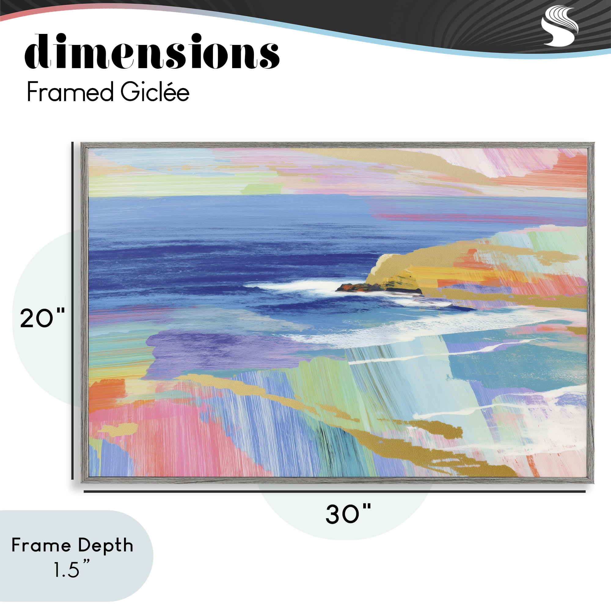 Stupell Industries Hawaii Coastline Abstraction Gray Framed Giclee Art, design by Chromatic Storm Studio