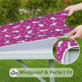 thumbnail image 6 of Cartoon Unicorn Pattern Square Fitted Tablecloth with Elastic Edge,Square Table Cover,Washable Elastic Table Cover for Home Kitchen Party Decor 34"x34", 6 of 6