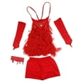 thumbnail image 1 of Phenovo Gilrs Tassels Latin Performance Dance Halter Vestido brillante decoración de de imitación Soledad Latin Dance vestido Conjunto, 1 of 10