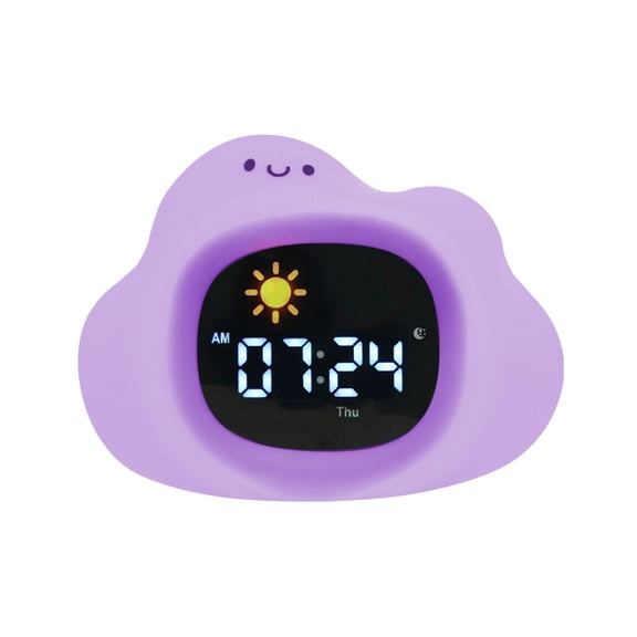 Cloud Alarm Clock with Night Light, USB Rechargeable Sleep Trainer with 6 Music Modes for Bedroom