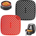 thumbnail image 1 of Doublures en Silicone pour Friteuse à Air Chaud Rondes, 8/9 Pouces Antiadhésives, Sans BPA Accessoires Réutilisables pour Friteuse à Air Remplaçables en Parchemin, Compatibles avec INSTANT VORTEX, NUWAVE, CHEFMAN (8.5 Pouces), 1 of 7